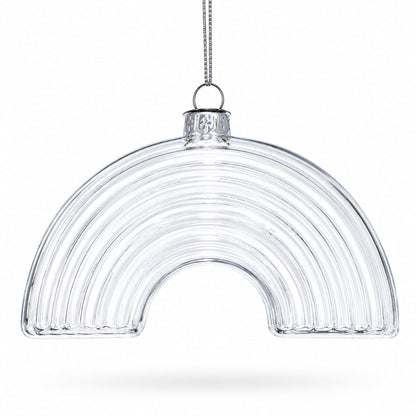 Rainbow Clear Glass Christmas Ornament