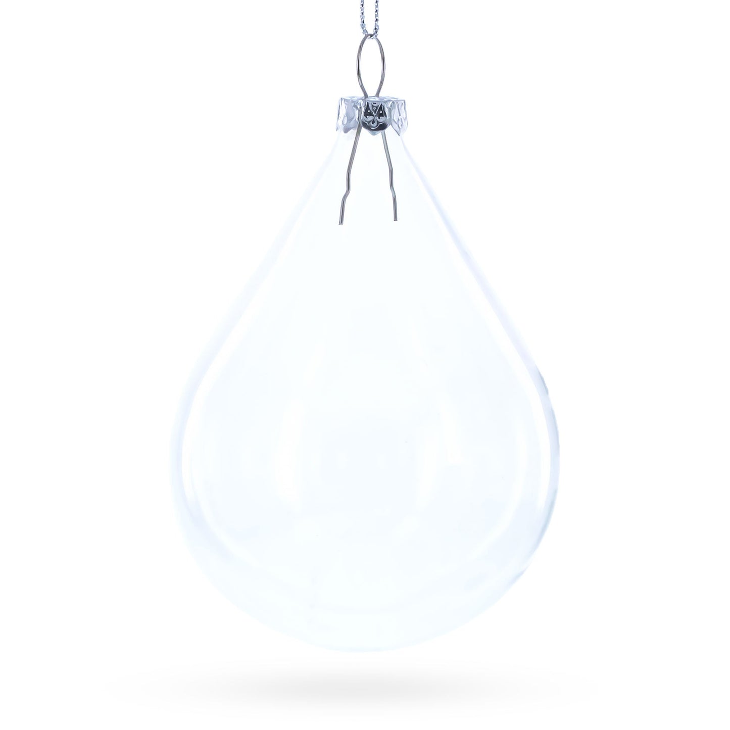 Set of 3 Water Drop Clear Glass Ornament 4.5 Inches (115 mm)