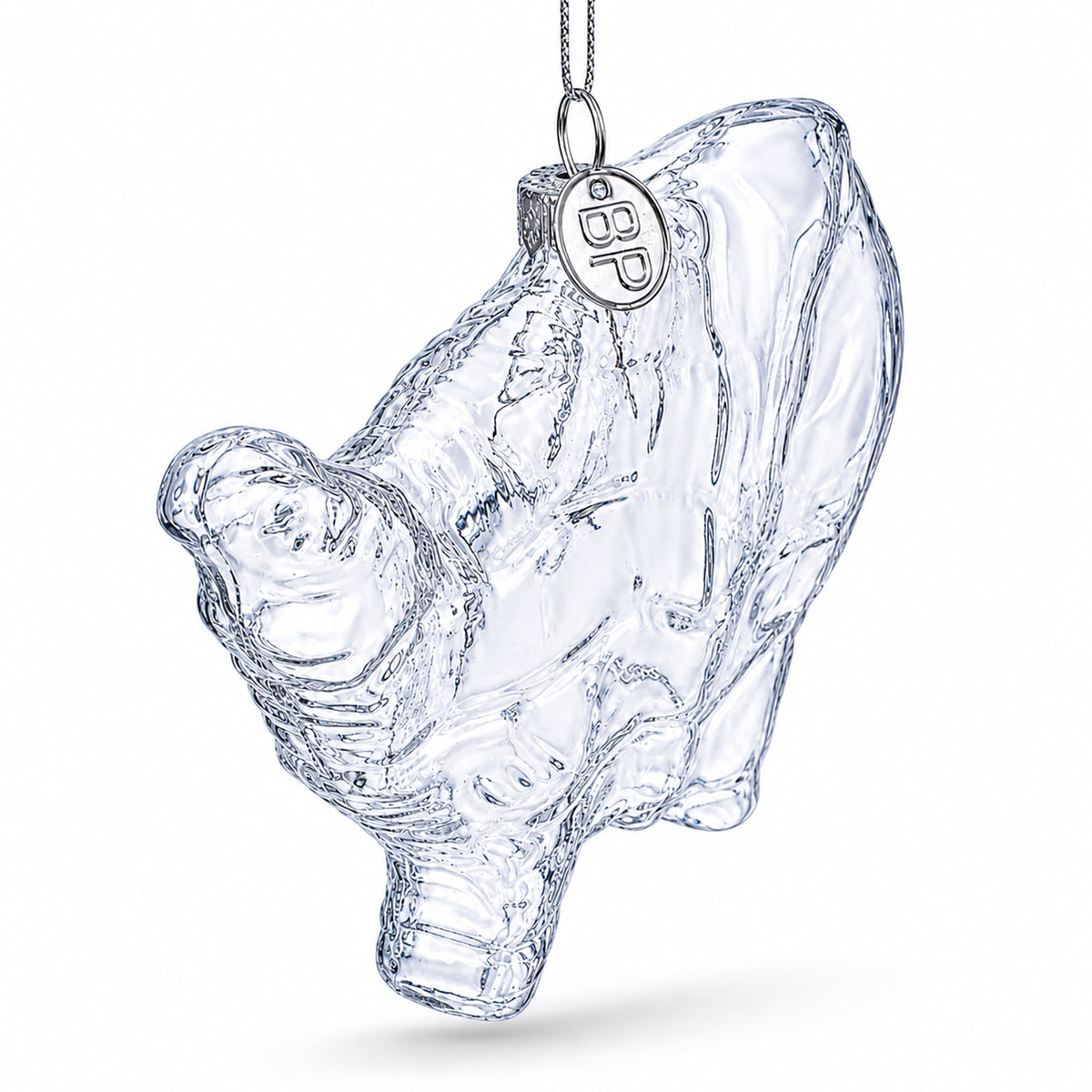 USA Map Clear Glass Christmas Ornament