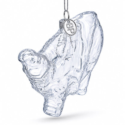 USA Map Clear Glass Christmas Ornament