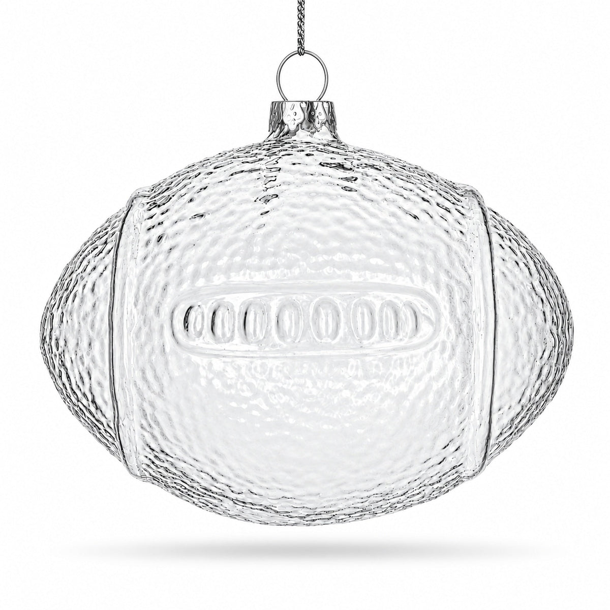 Football Clear Glass Christmas Ornament