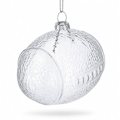 Football Clear Glass Christmas Ornament