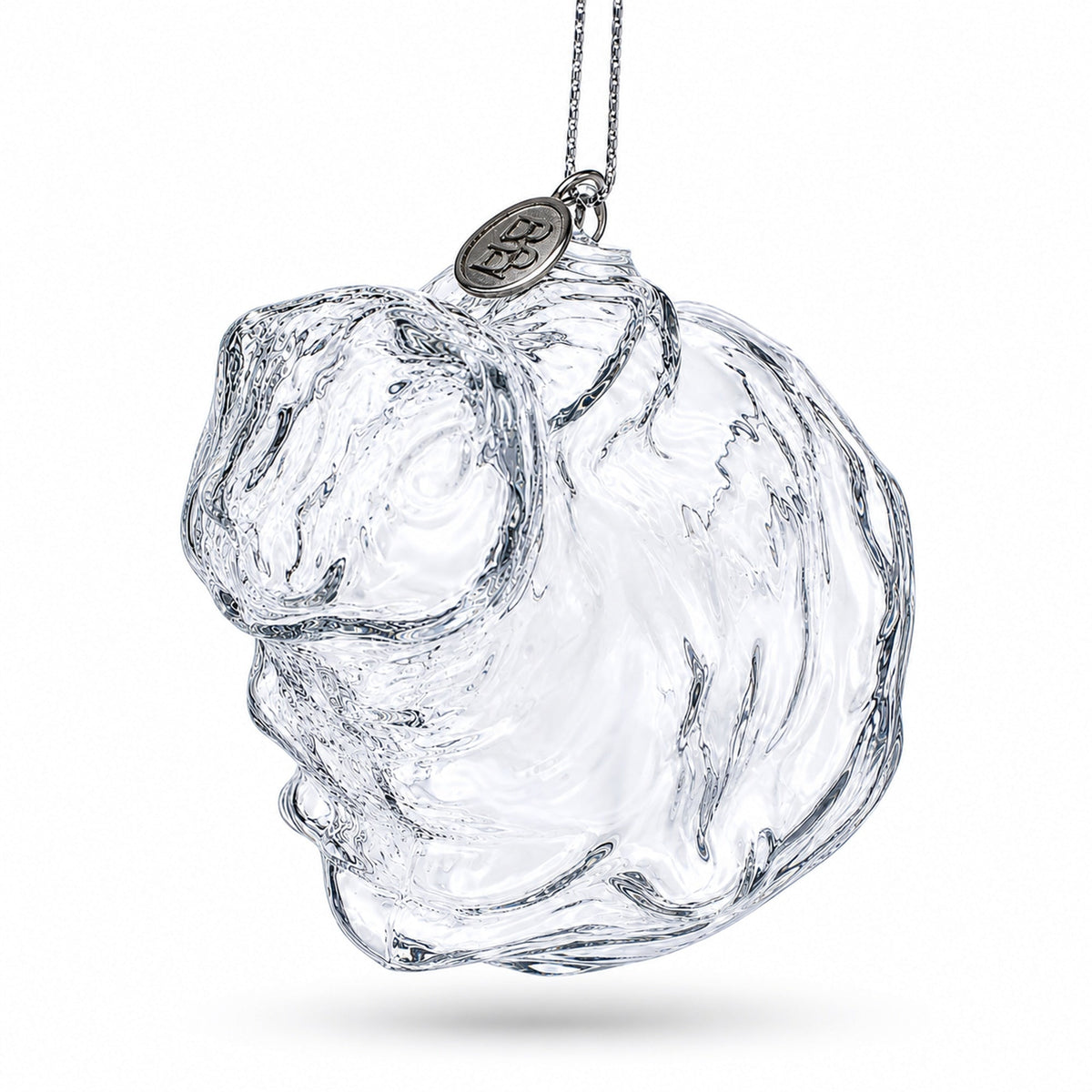 Bunny Clear Glass Christmas Ornament
