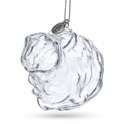 Bunny Clear Glass Christmas Ornament