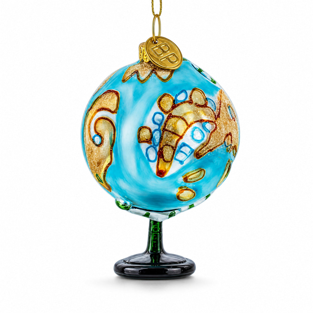 World Sphere Globe Glass Christmas Ornament