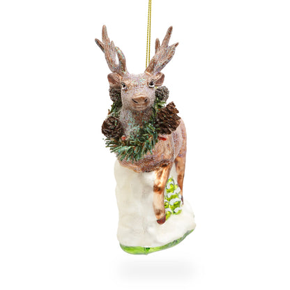 Moose Glass Christmas Ornament