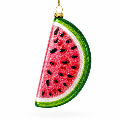 Watermelon Slice Glass Christmas Ornament