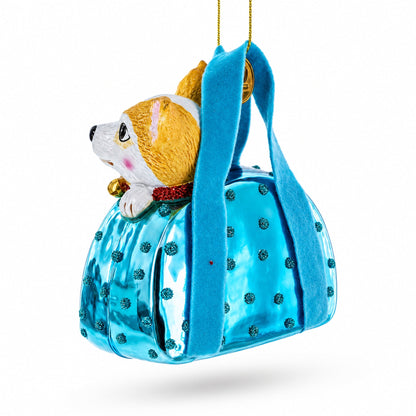 Chic Chihuahua in Handbag Glass Christmas Ornament