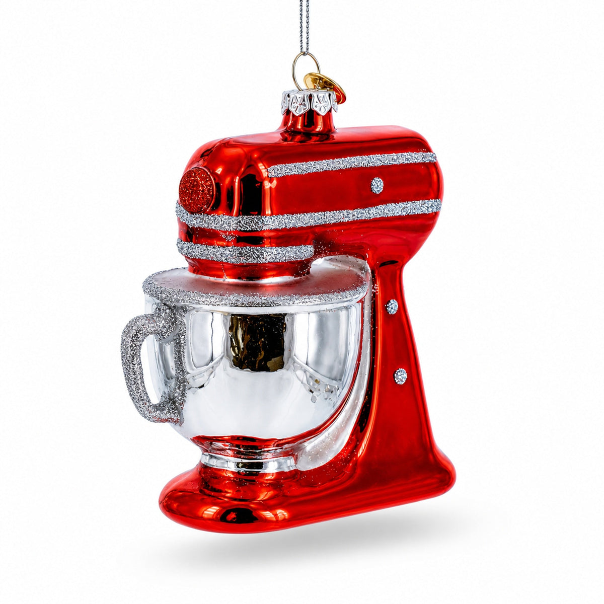 Retro Stand Kitchen Mixer Glass Christmas Ornament