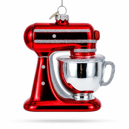 Retro Stand Kitchen Mixer Glass Christmas Ornament