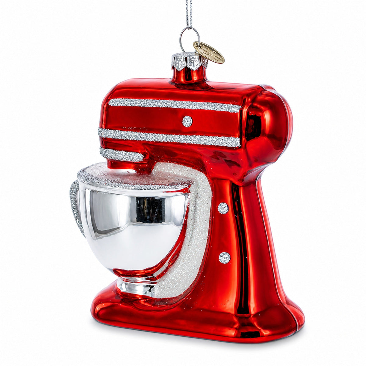 Retro Stand Kitchen Mixer Glass Christmas Ornament