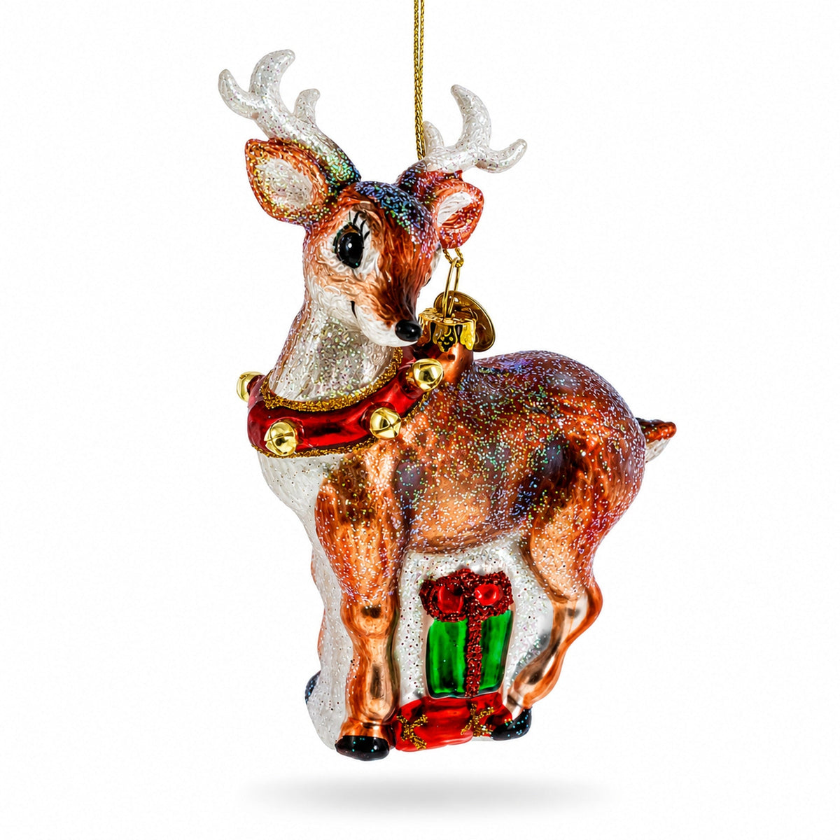 Fawn Baby Deer Glass Christmas Ornament