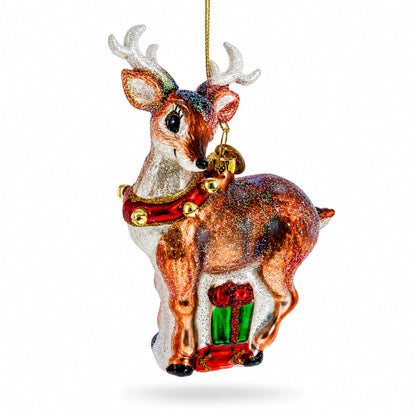 Fawn Baby Deer Glass Christmas Ornament