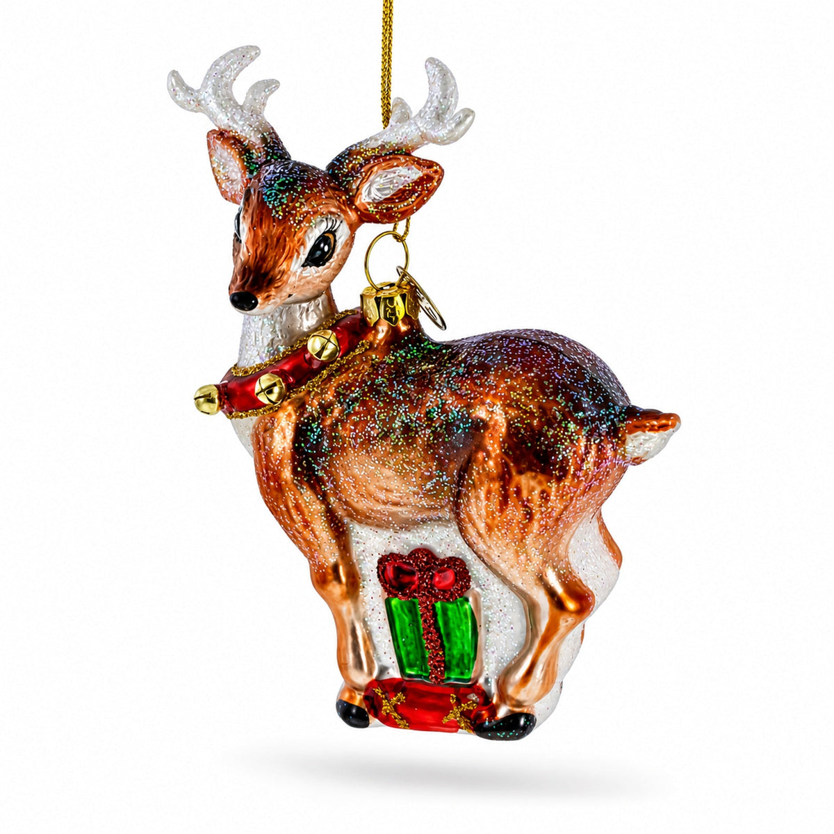 Fawn Baby Deer Glass Christmas Ornament