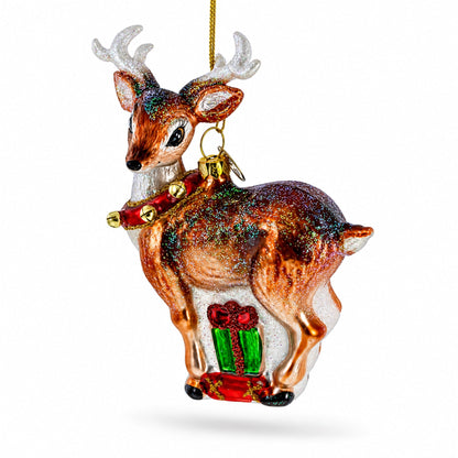 Fawn Baby Deer Glass Christmas Ornament