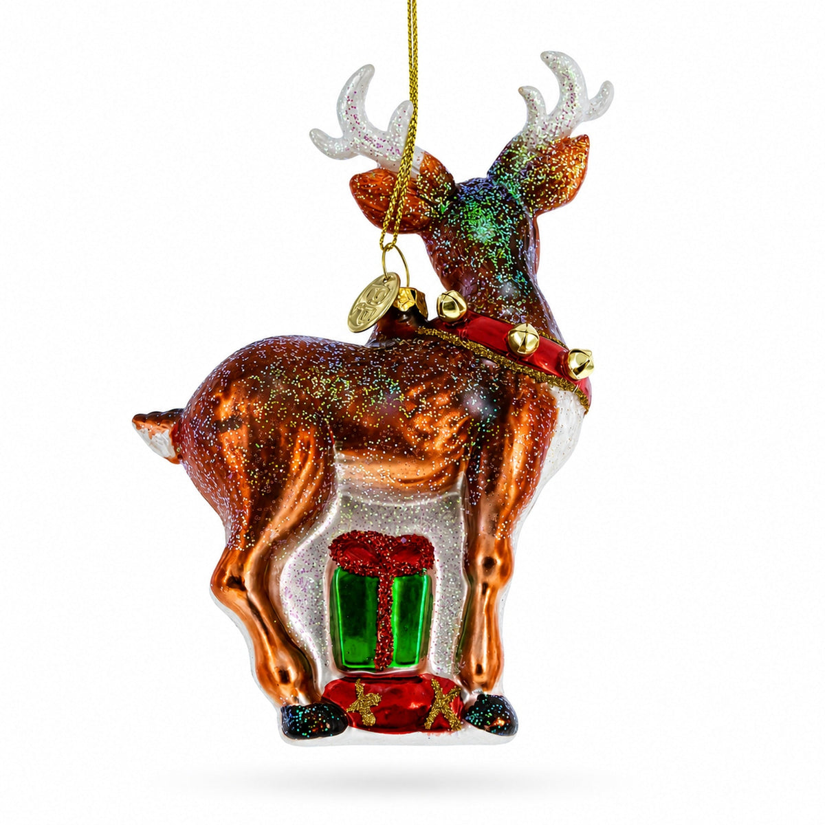 Fawn Baby Deer Glass Christmas Ornament