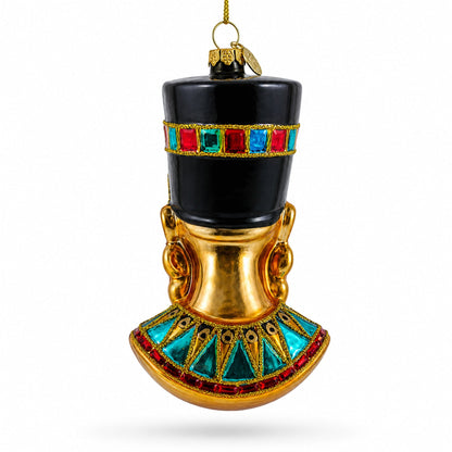 Egyptian Queen Nefertiti Glass Christmas Ornament