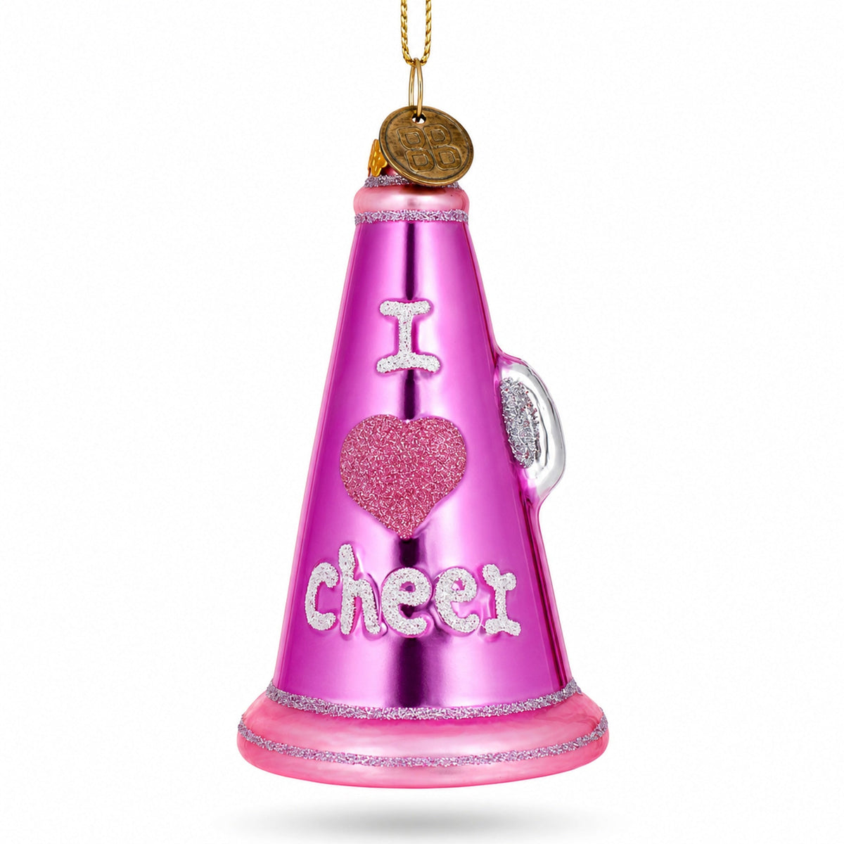 Pink Megaphone Glass Christmas Ornament