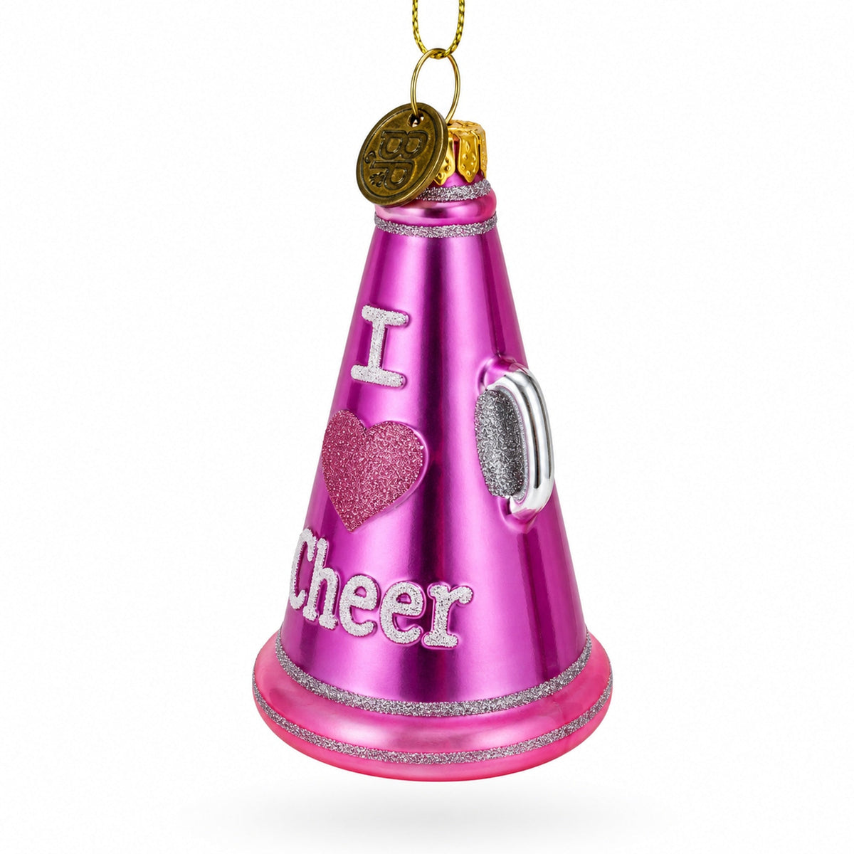 Pink Megaphone Glass Christmas Ornament