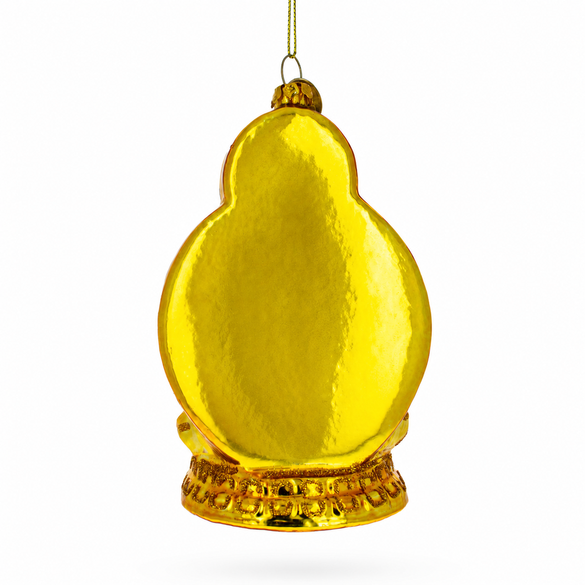 Golden Buddha Glass Christmas Ornament