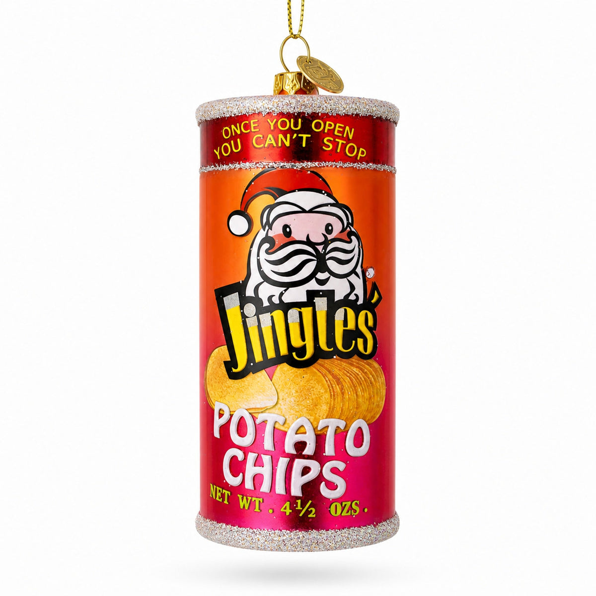 Potato Chips Glass Christmas Ornament