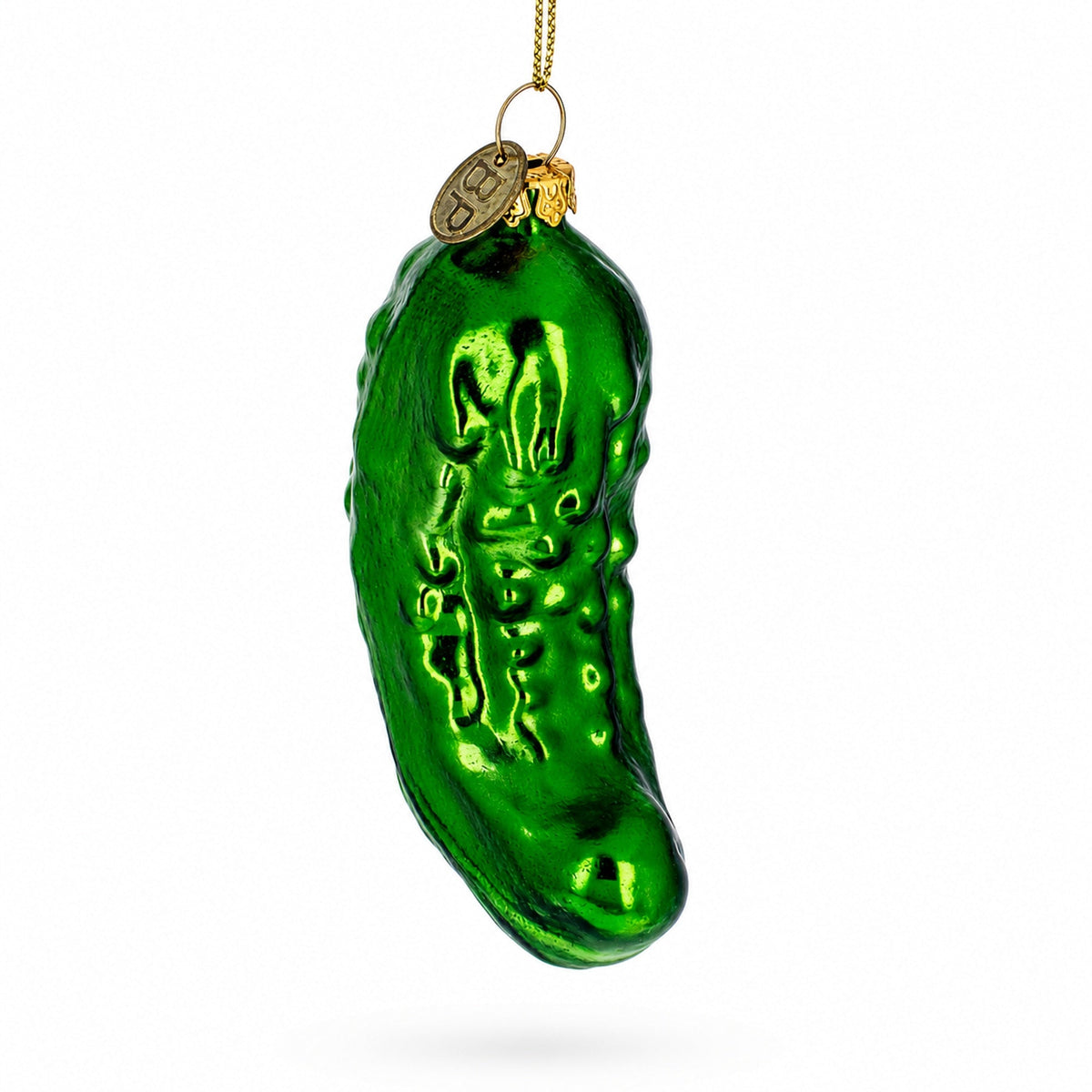 Shimmering Metallic Pickle Glass Christmas Ornament