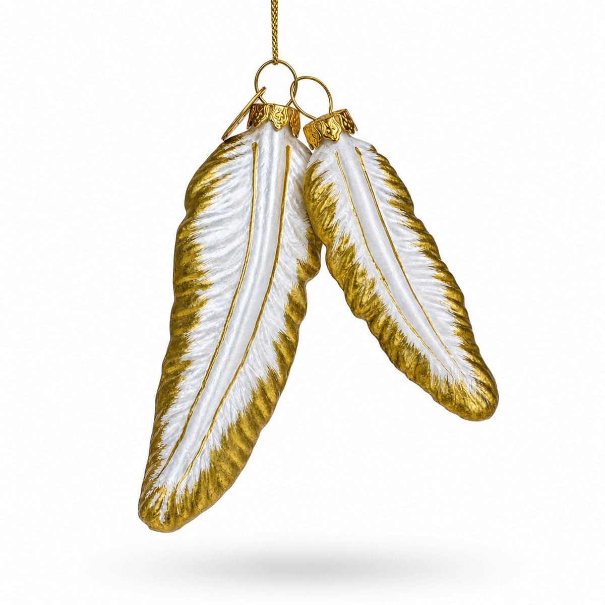 Flight Feathers Glass Christmas Ornament