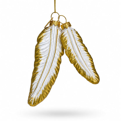Flight Feathers Glass Christmas Ornament