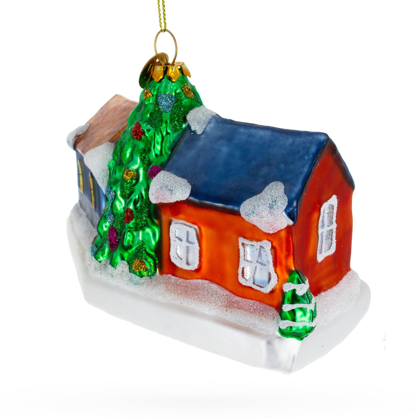 Neighborly Welcome House Glass Christmas Ornament