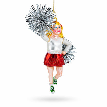 Cheerleader Glass Christmas Ornament