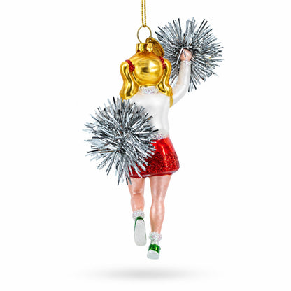 Cheerleader Glass Christmas Ornament