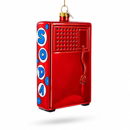 Soda Vending Machine Glass Christmas Ornament