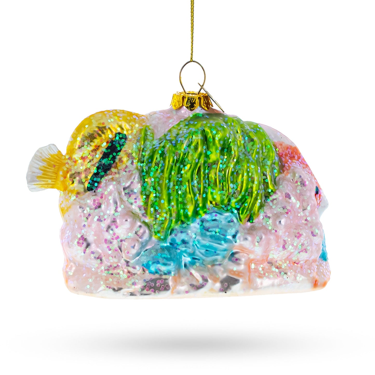 Coral Reef Fishes Glass Christmas Ornament