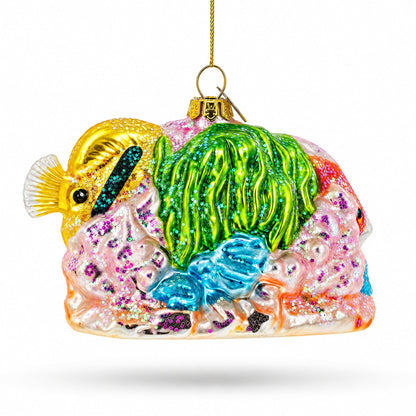 Coral Reef Fishes Glass Christmas Ornament