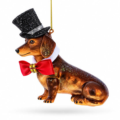 Basset Hound Glass Christmas Ornament