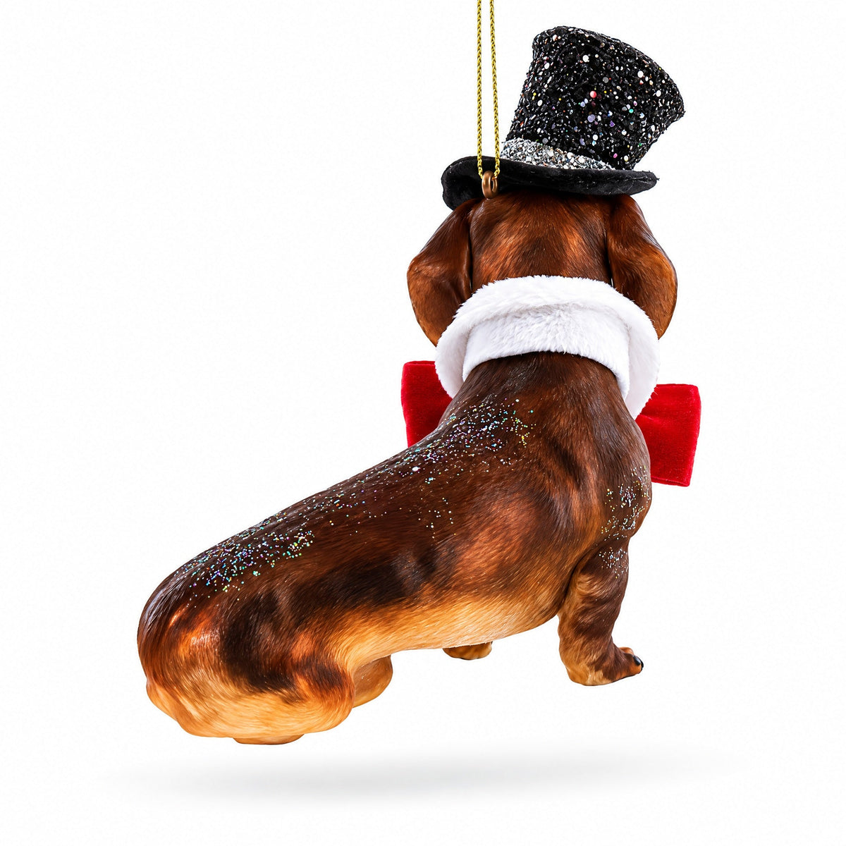 Basset Hound Glass Christmas Ornament