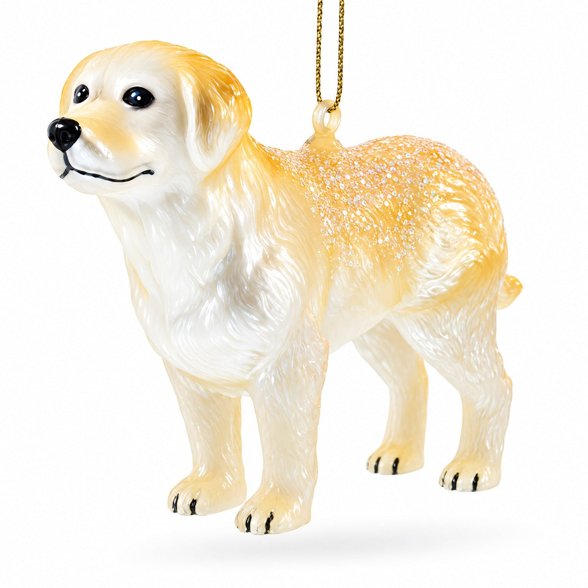 Golden Labrador Retriever in Glitter Christmas Ornament