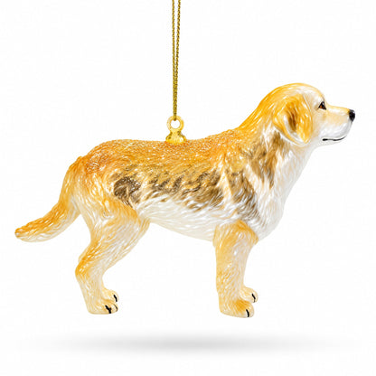 Golden Labrador Retriever in Glitter Christmas Ornament