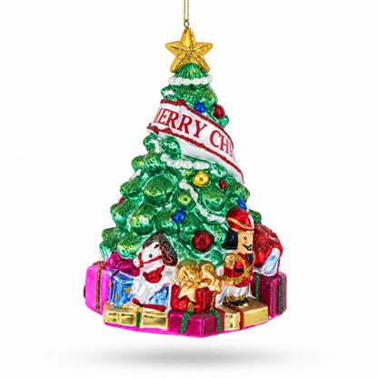 Decorated Christmas Tree Glass Christmas Ornament