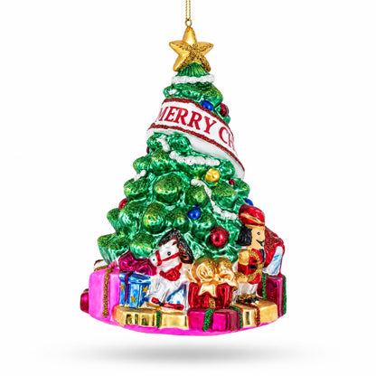 Decorated Christmas Tree Glass Christmas Ornament
