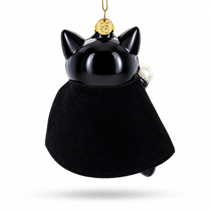 Superhero Kitty Glass Christmas Ornament