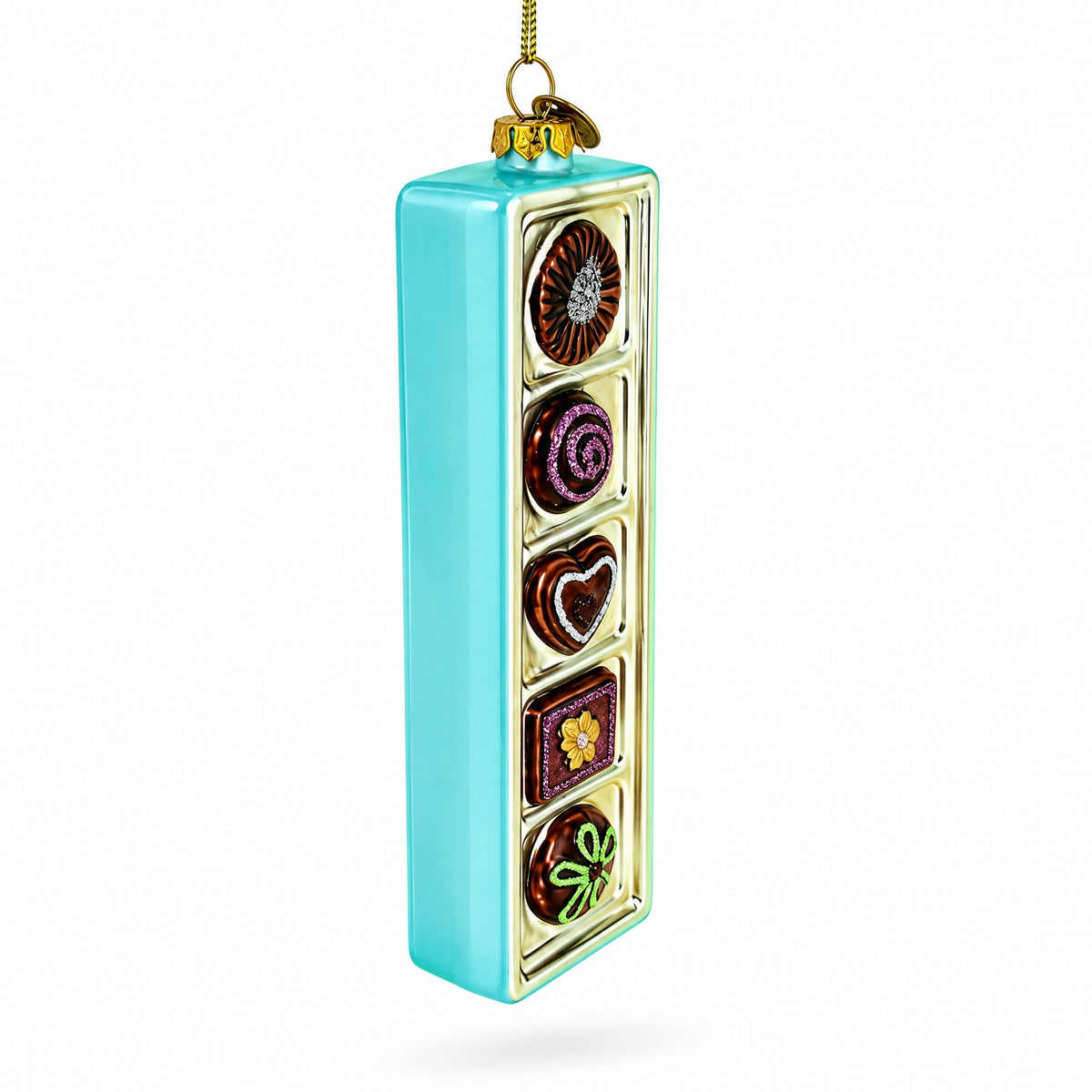 Box of Chocolates Glass Christmas Ornament