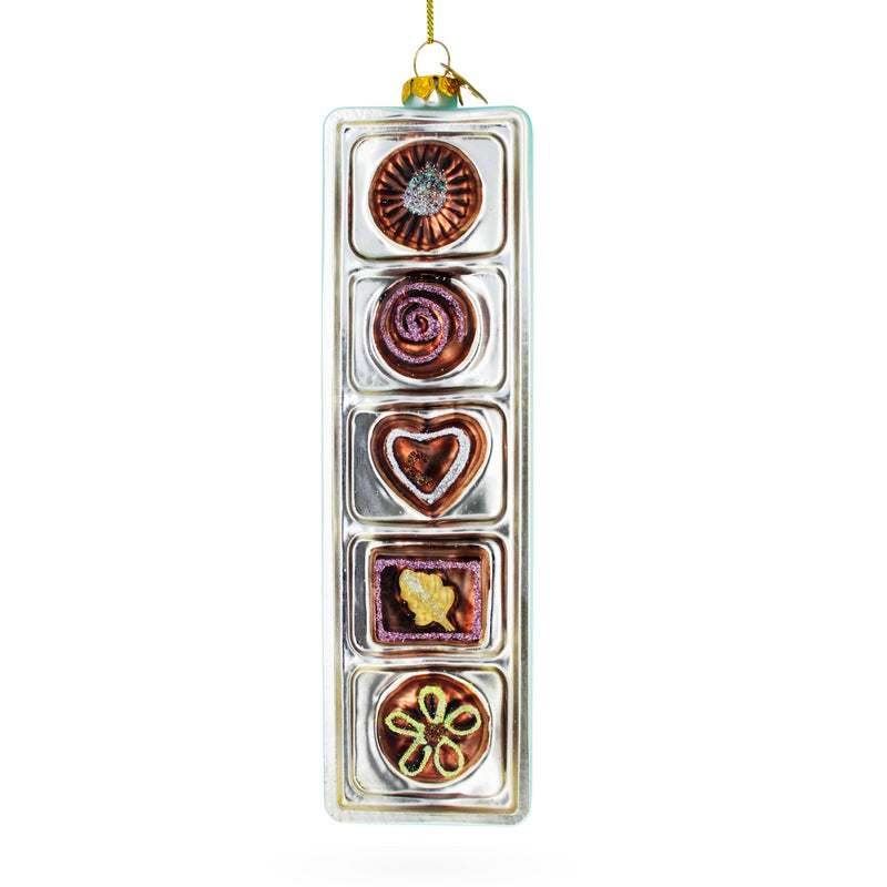 Box of Chocolates Glass Christmas Ornament