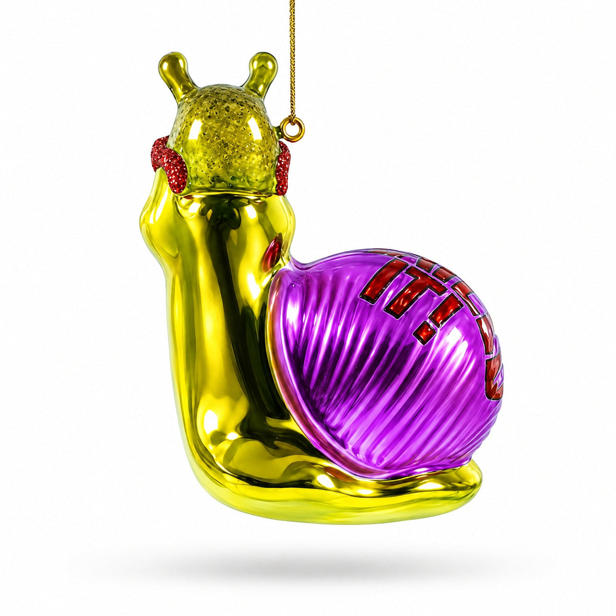 Cool Snail Sporting Sunglasses Glass Christmas Ornament