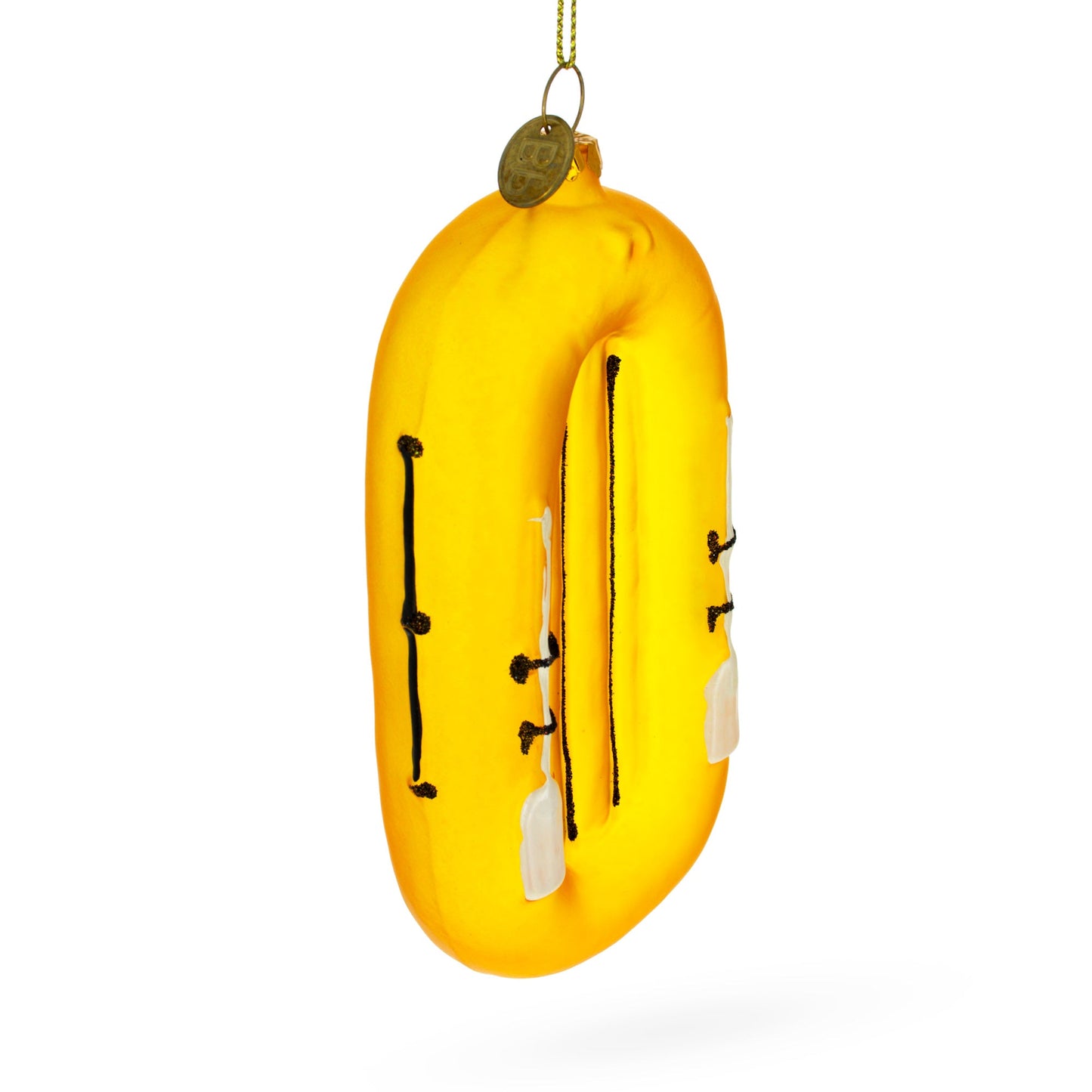 Yellow Rubber Boat Glass Christmas Ornament