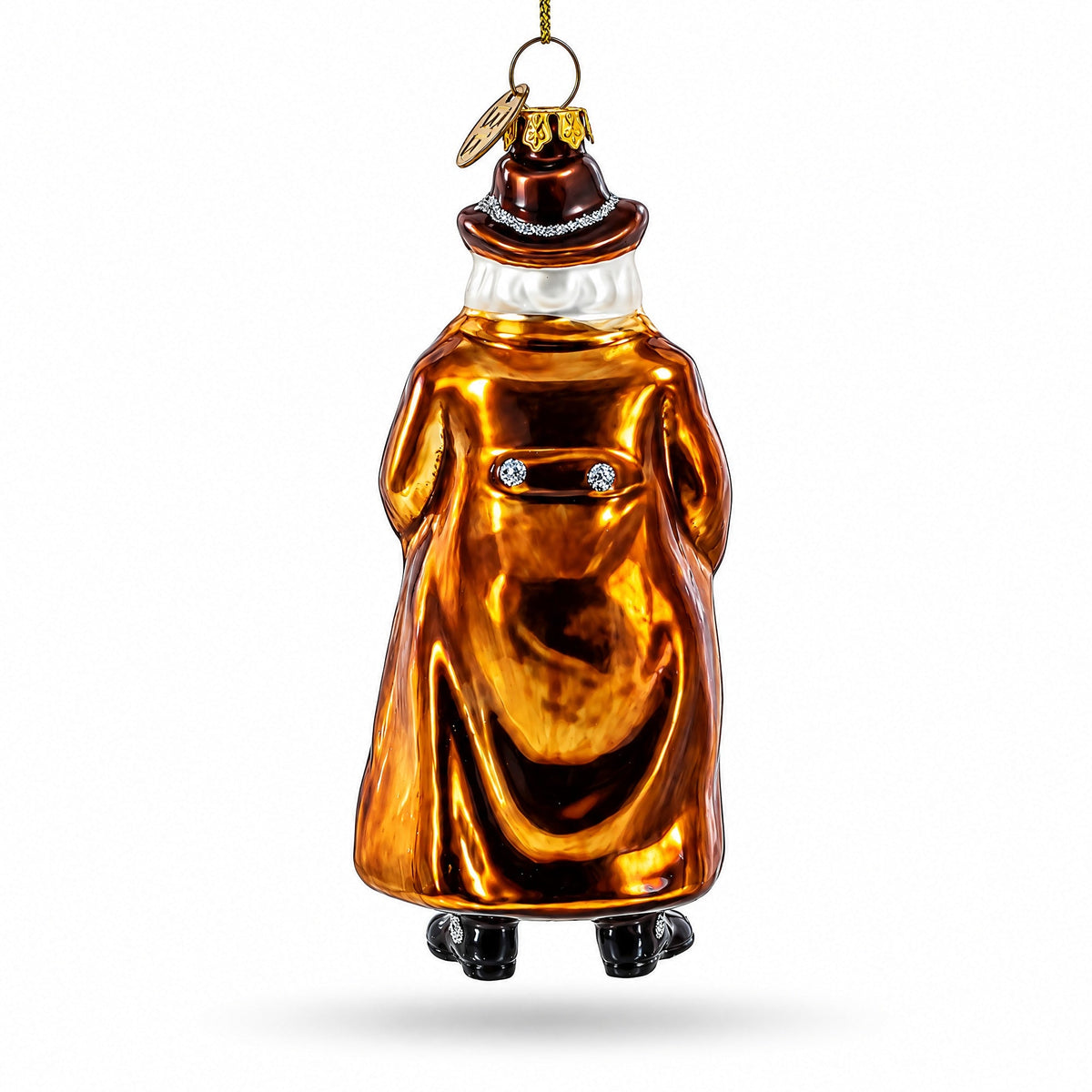 Cowboy Santa Skillfully Twirling a Lasso Glass Christmas Ornament