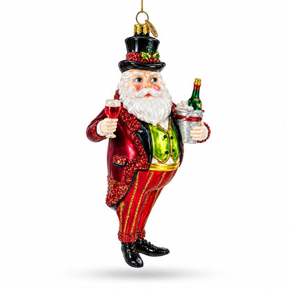 Sommelier Santa with Wine Glass Christmas Ornament