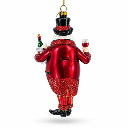 Sommelier Santa with Wine Glass Christmas Ornament