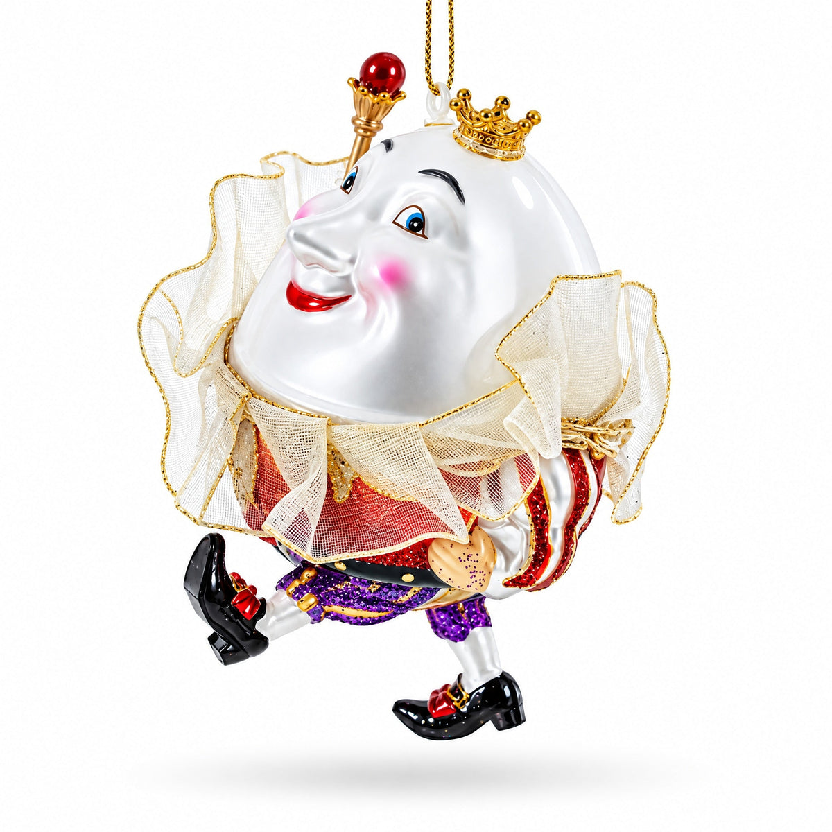 Regal Egg King Glass Christmas Ornament