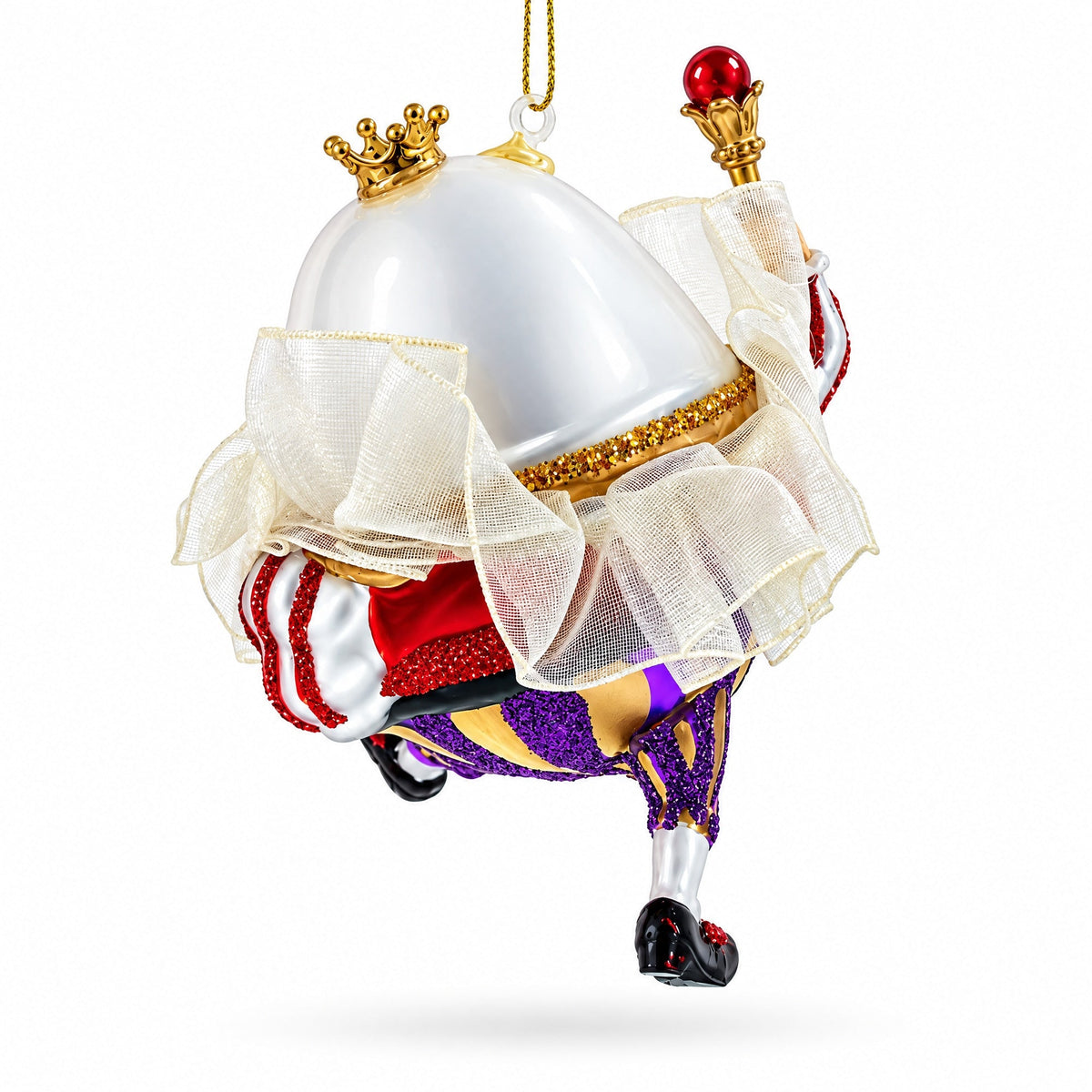 Regal Egg King Glass Christmas Ornament